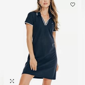 NWT Nautica Split Neck Navy Polo Dress (Size Medium), Sustainably Crafted